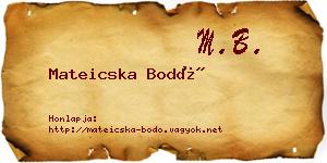 Mateicska Bodó névjegykártya